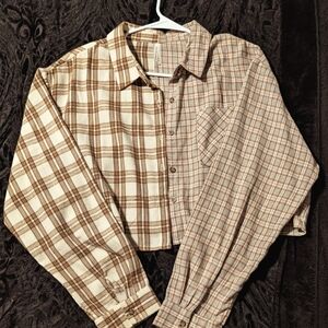 Cropped Plaid Shirt - Matching Tank Top Romper